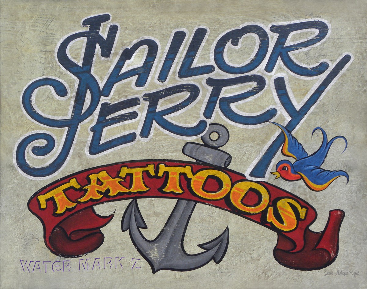 Sailor Jerry Tattoos Print art decor vintage style ink flash
