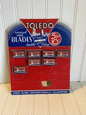 Toledo 5 For .10 Cardboard Display With 7 PACKS OF TOLEDO RAZOR BLADES