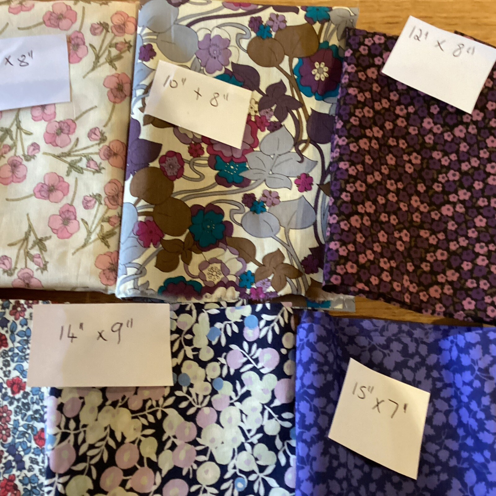 Liberty Tana Lawn Remnants 8 Pieces Various Sizes Measurements Shown eBay