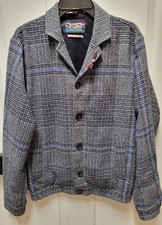 Scotch  Soda Amsterdam Plaid Notch Lapel Blouson Jacket, Size Eur 50 US L, Grey