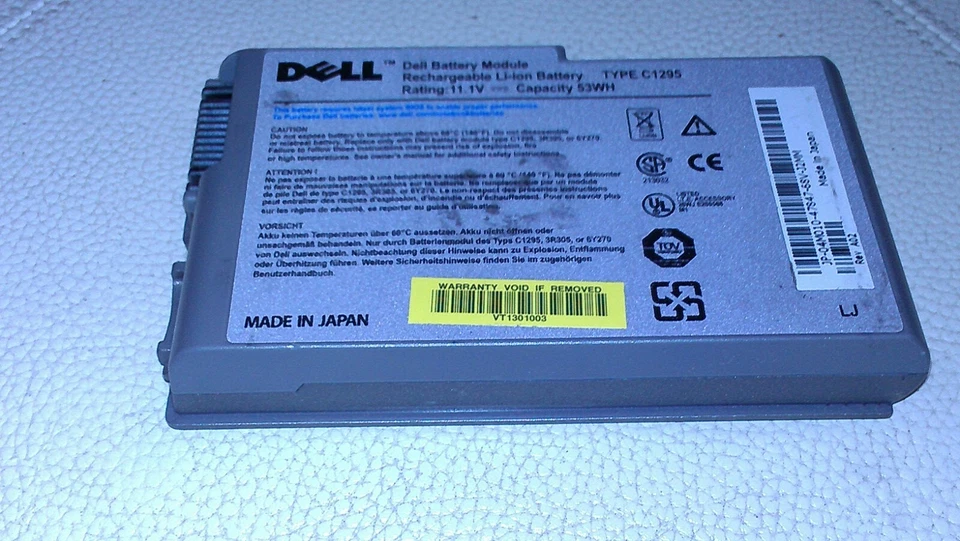 Lote de 10 baterías Dell para D510 D520 D610 D600 OEM 3R305 3R315 C1295 G2053 Y1338 Foto 2 de 4