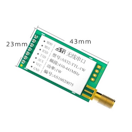 Modulo LORA 433 MHZ porta seriale wireless 1 W alta potenza lunga distanza 8000 metri - Foto 4 di 6