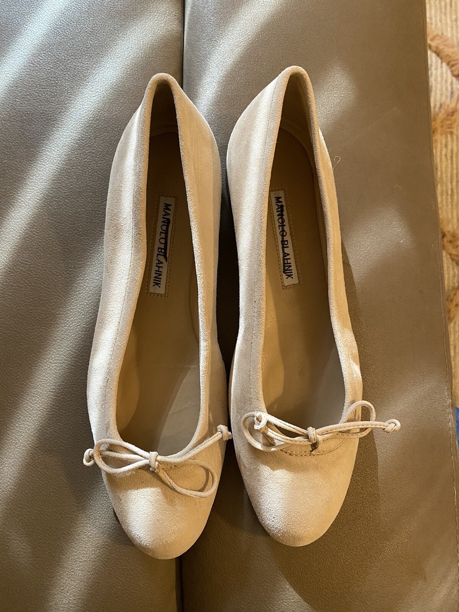 Manolo Blahnik Veralli Suede Ballet Flats Size 37/7 . | eBay