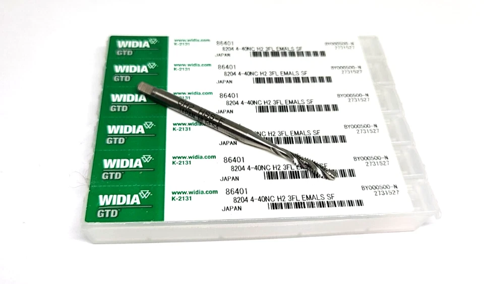 (Lot of 6) Kennametal Widia 86401 4-40 NC H2 hss EMAL 3 Fl Spiral Flute Tap (TT)