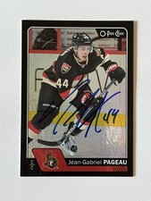 JEAN-GABRIEL PAGEAU Ottawa Autographed 2016-17 OPC Black Border /100 Card #121