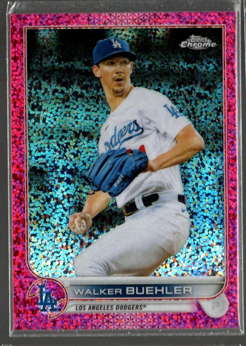 2022 Topps Chrome Magenta Speckle Refractors #123 Walker Buehler /350
