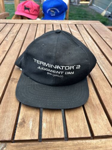 RARE Vintage 90’s Terminator 2  Trucker Hat Judgment Day VTG Retro Black Hat - Afbeelding 1 van 6