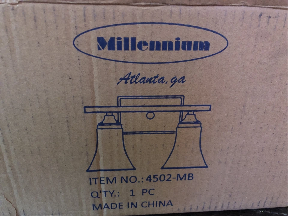 Millennium Lighting 4502-MB Vanity, Matte Black Brand New In BOX Beautiful Light - Image 3 of 4