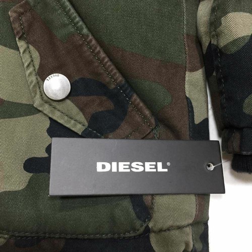 NWT Diesel Boys Camo Sherpa Hooded Parka Youth Sz 4 Green Army Coat $200 - Picture 8 of 9