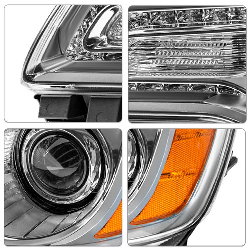 For 2011-2023 Chrysler 300 LED DRL Projector Chrome Amber Headlights W/Bulbs - Picture 4 of 7