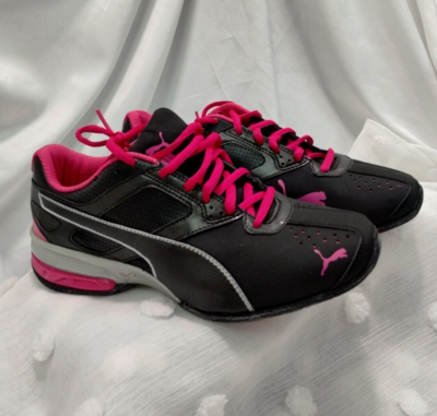 PUMA Tazon Cross Trainer Shoes Womens Size Black Beetroot Pink Lace Up