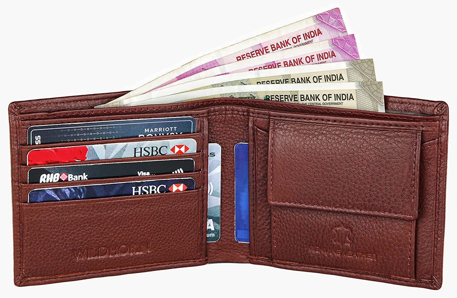 Brand New Authentic Wildhorn Rfid Maroon Genuine Leather Wallet For Men