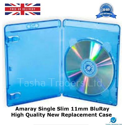 25 Single Slim Blu Ray 11mm Amaray Hochwertiger Wirbelsäulen Neu Ersatz Cover