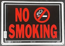 Lot of 8 Hillman 10  x14  Red NO SMOKING Sign with Symbol