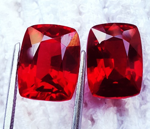 Loose Gemstone Natural Ruby Cushion Shape Pair 8 to 10 Ct Certified RL03 - Picture 4 of 8