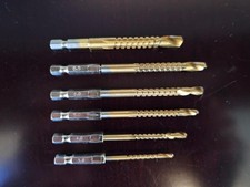 6 Piece HSS Titanium Coated Twist Drill Bit Set 3-8mm Hex Shank Wood Metal Plast