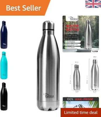 Doppelwandige Isolierflasche 1L - Hält Getränke kalt 24h & heiß 12h