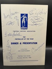 1989 FWA Footballer of the Year Dinner Menu MULTI HAND SIGNED X 15