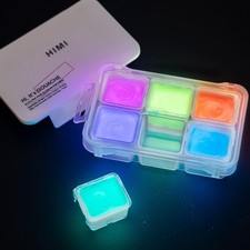 Glow in the Dark Gouache Paint Set 6x23ml Jelly Cups Art Craft Paints