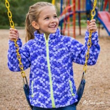 Columbia Kids 7/8 Purple and White Fleece Jacket in EUC