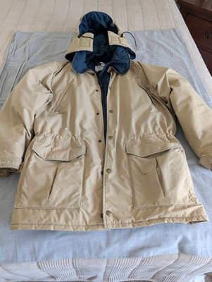 VTG 80s L.L. Bean Maine Wardens Parka - Tan/Blue,Thinsulate Gore-tex Coat Medium