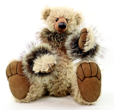 OOAK Artist Gabriele Dutzler Teddy Bear RA-LINA Mohair Real Fur 14'' Austria made