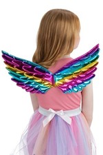 Smiffys 53112 Rainbow Metallic Unicorn Wings, Unisex Children, Multi-Colour, One