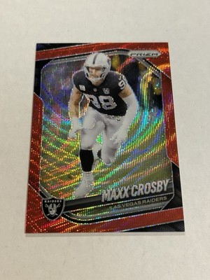 2025 Prizm Maxx Crosby 144/149 Red Ruby Wave Raiders SP
