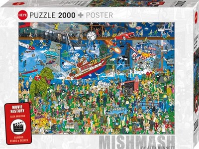 Movie History Mismatch 2000 Piece Jigsaw Puzzle Heye New