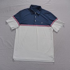 Vineyard Vines Polo Shirt Mens Large Striped Whale Golf Performance Stretch