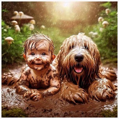 Dog Diamond Art Set 30x30cm Full Drill Strass Stickerei