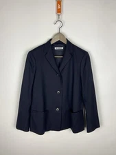 Jil Sander Blue Women's Button Wool Blazer Sz 34