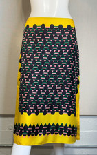 MARNI Foulard Geometric Scarf Print Silk Knee-Length Skirt SIZE IT42 US8 M Italy
