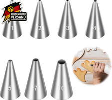Edelstahl Spritztüllen Set 7 Stück für Kuchen Torten Cupcakes Dekorieren