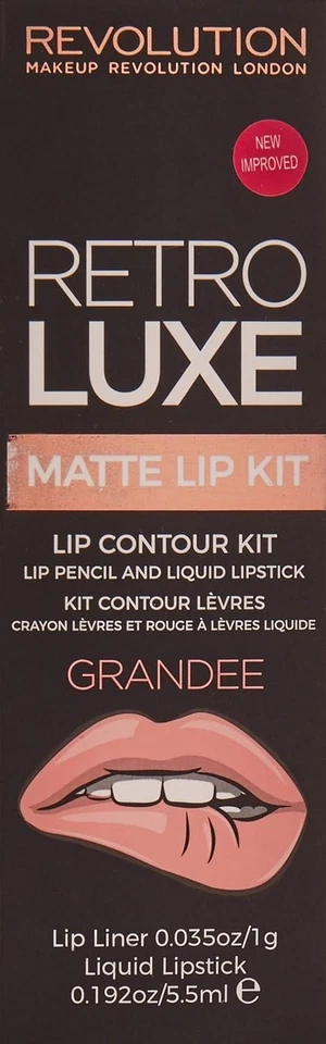 NEW REVOLUTION Makeup Retro Luxe Matte Lip Contour Kit Grandee Pencil + Lipstick - Image 2 of 4