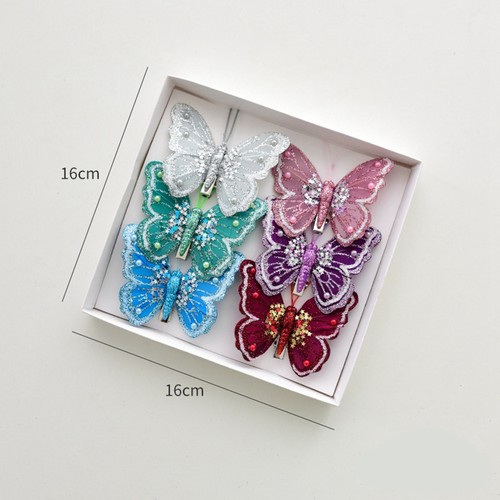 3Pcs 6Pcs Christmas Tree Butterfly Decorations Glitter Butterflies Centerpiece - Picture 14 of 24