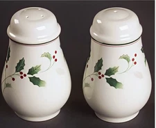 Holiday Splendor by Mikasa Gold Trim SALT & PEPPER 