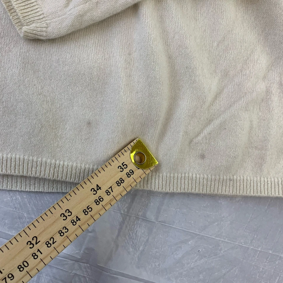 Sutton 100% Cashmere BeigeCrew Neck Cardigan Size L - Image 4 of 4