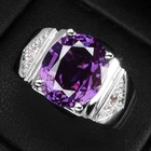 Vibrant Color Change Sapphire Oval 6.90Ct 925 Sterling Silver White Gold Rings