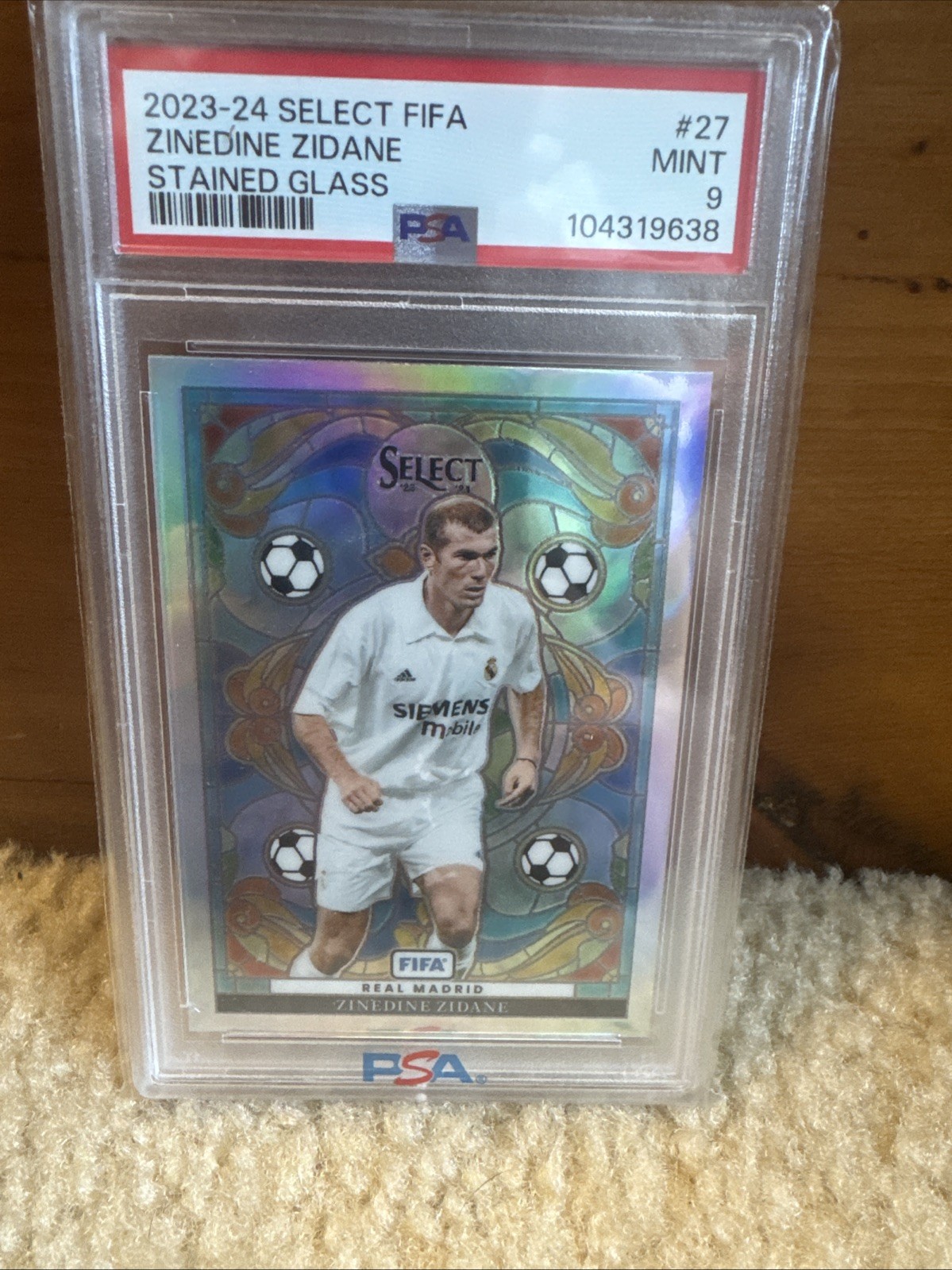 Zinedine Zidane 2023-24 Panini Select FIFA Stained Glass Prizm SP Case Hit NRMT+