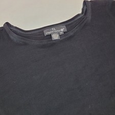 Carole Little II Top Women 1X Black Excellent Ribbed Acetate Spandex Made in USA