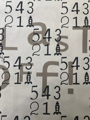 Rocket Scientist by Keri Beyer for In the Beginning Fabrics in Gray and black 