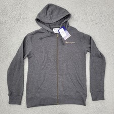 Champion Hoodie Mens Small Gray Full Zip Pockets