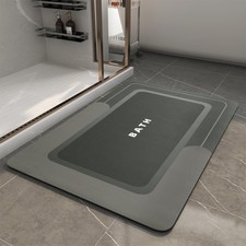 Bath Mat Rug Non Slip Quick Dry 17in27in Bathroom Floor Tub Vanity Darkgrey