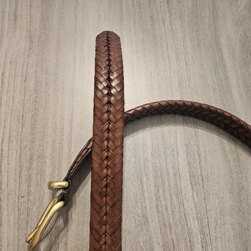 Cinturón Coach vintage para hombre 42 pulgadas cuero trenzado negro hebilla de latón macizo - 5922 - Imagen 4 de 4