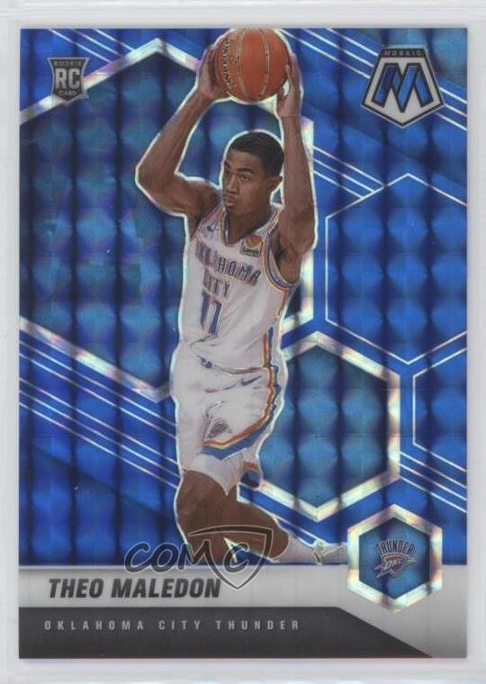 2020-21 Panini Mosaic Rookie Blue Mosaic Prizm 5/99 Theo Maledon #218 0n40