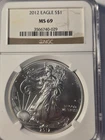 2012 American Silver Eagle NGC MS69 Brown Label - Some Milk Spots