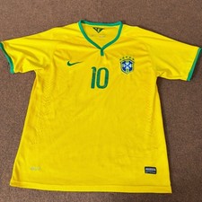 Nike Brazil Neymar Jr 10 Authentic Soccer Jersey Mens Large Yellow 57876555