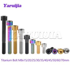 Titanium Bolt M8x15 20 25 30 35 40 45 50 60 70mm Socket Cap Hex Allen Ti Screws