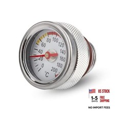 M20x1.5 Oil Temp Temperature Gauge Filler Caps for Motorcycle 0-200  Silver